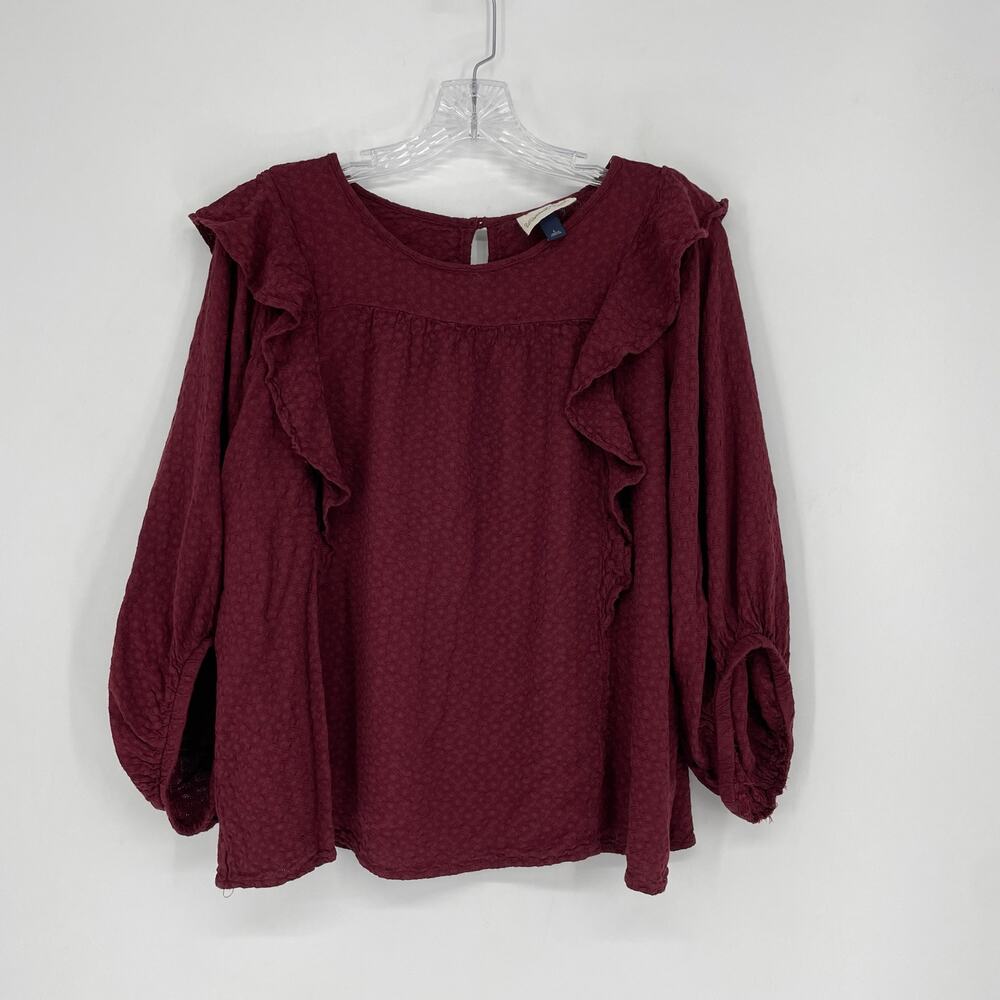 Universal Thread Long Sleeve Ruffle Top Size Large - Picture 2 of 6